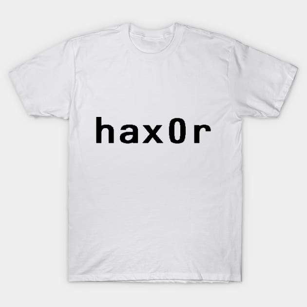 hax0r - Black T-Shirt by nyancrimew